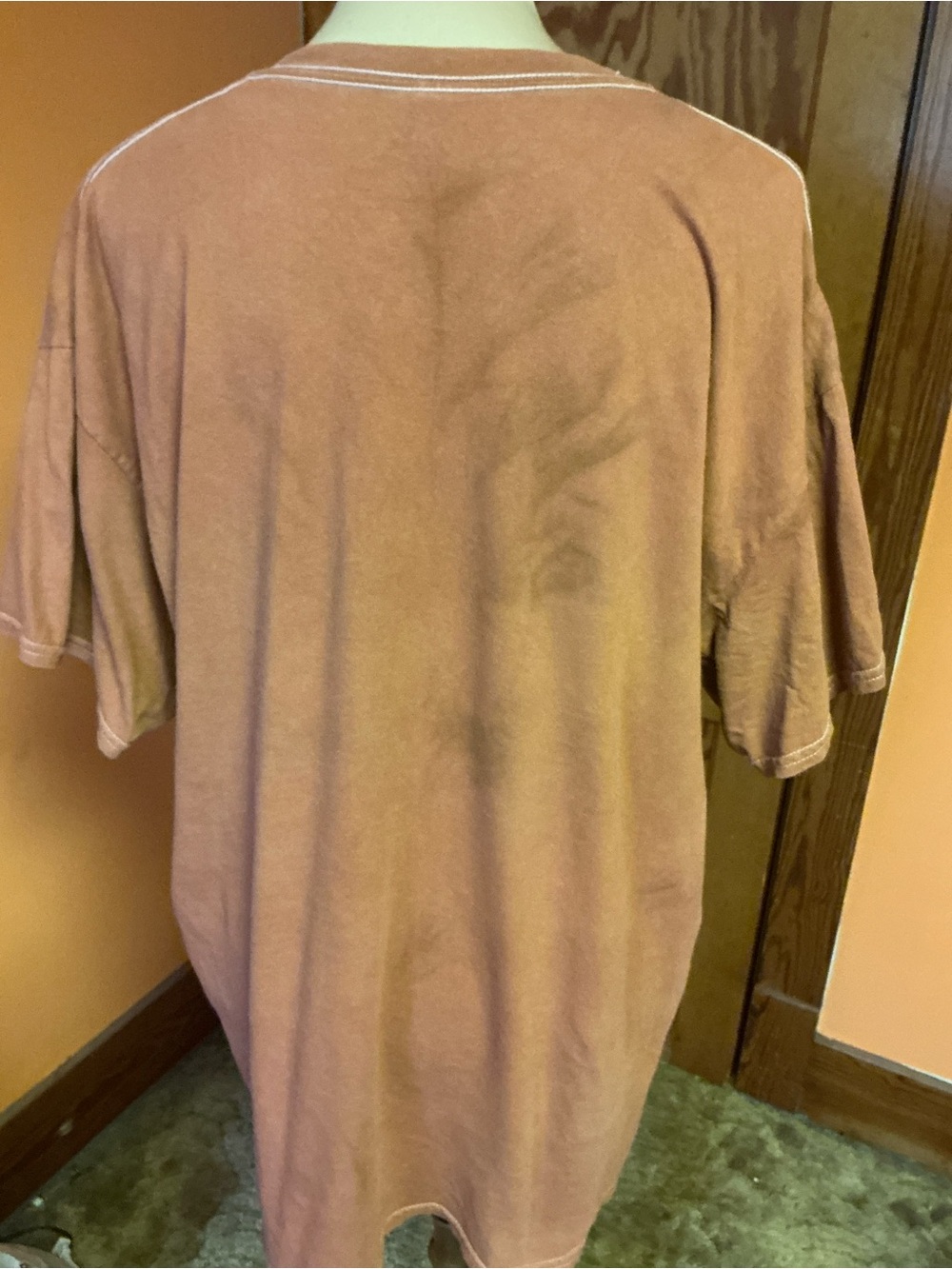 Hand Dyed Tie Dye T-Shirt XL Rust Brown Psychedelic Star Mandala Boho Hippie - Picture 8 of 10